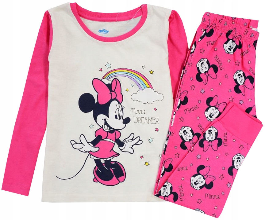 

Myszka Minnie i tęcza Piżama Bawełna róż 122 R31A