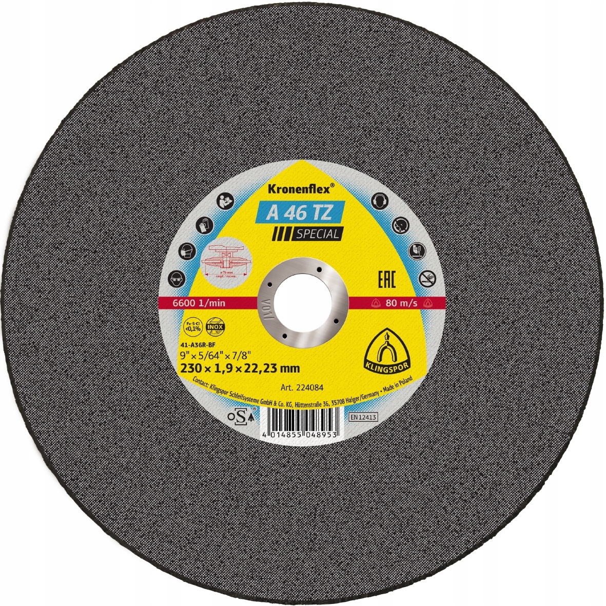 

Tarcza Do Cięcia Metalu 230x1,9 A Tz Klingspor