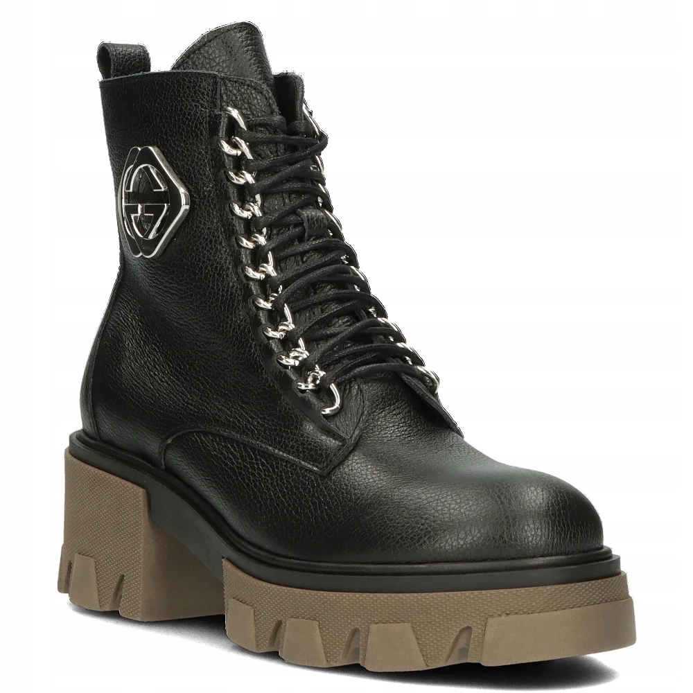 Skórzane botki workery Filippo na klocku r.39