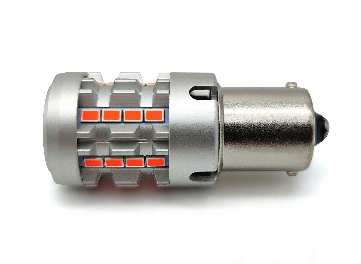 

żarówka P21W Led BA15S 12-24V bez błędu czerwona