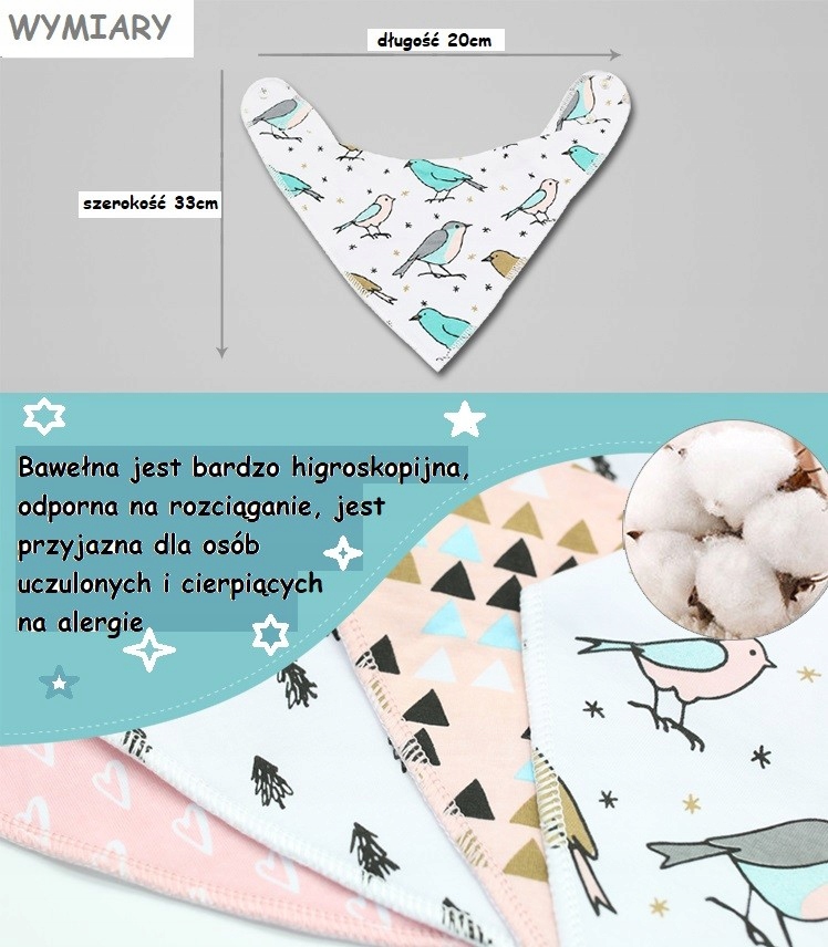 3w1 ŚLINIACZEK APASZKA BANDANKA ŚLINIAK PREMIUM Marka Milababy