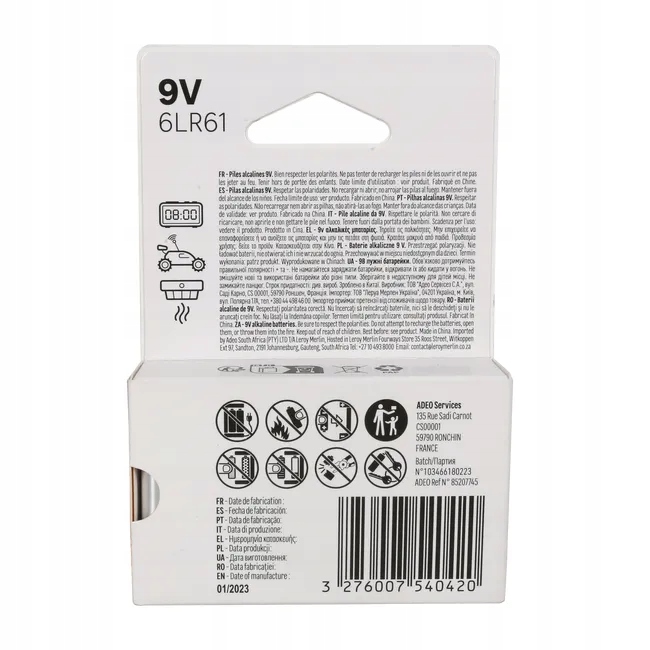 Baterie Alk Lexman L1 6 lr61 9V 3 szt