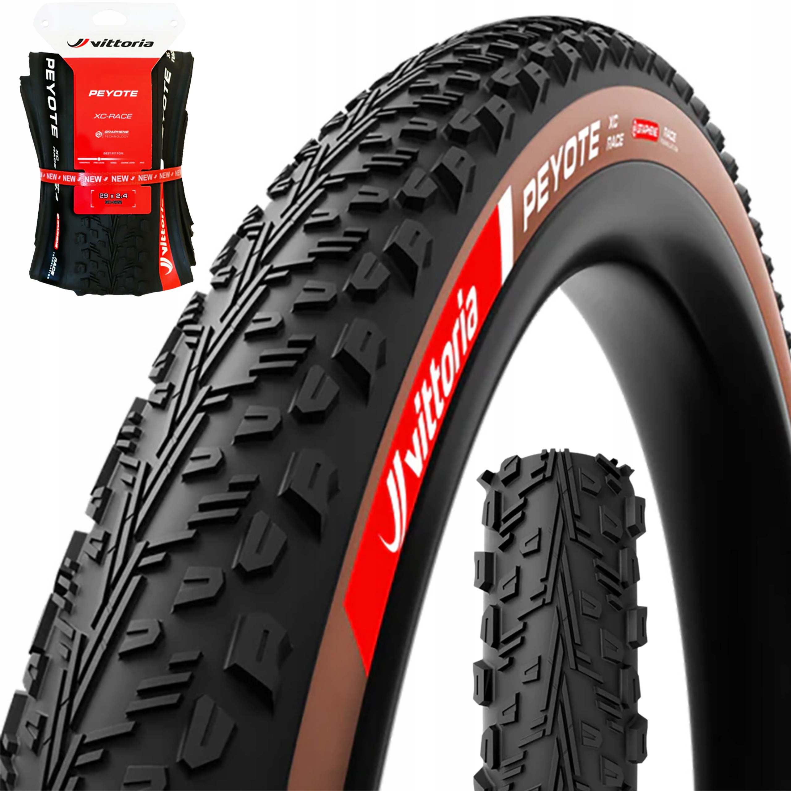 Opona Vittoria Peyote XC Race 29x2.4 czarno-brązowa zwijana Tlr