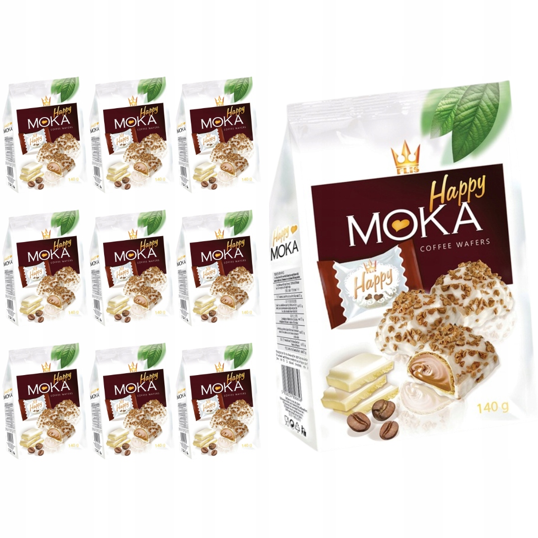 Levně Flis Happy kávové moka oplatky 140 g x 10 kusů