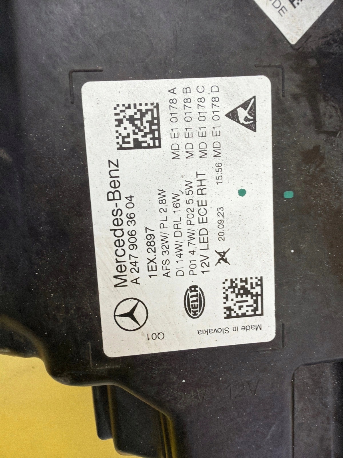 light right front Mercedes GLA H247 W247 Lift Full Led A2479063604