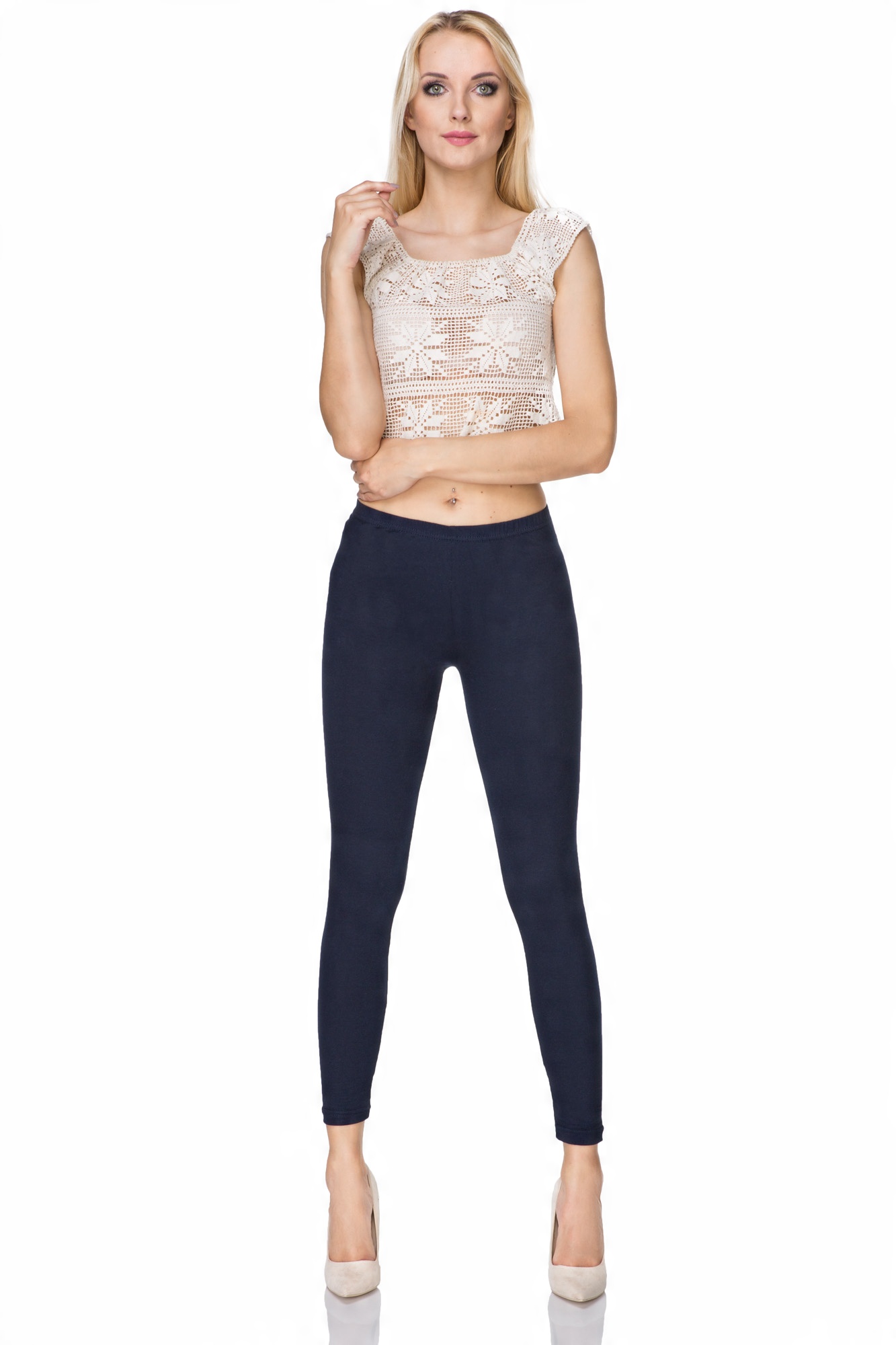 

Długie Legginsy Bawełniane Getry Damskie Full 2XL