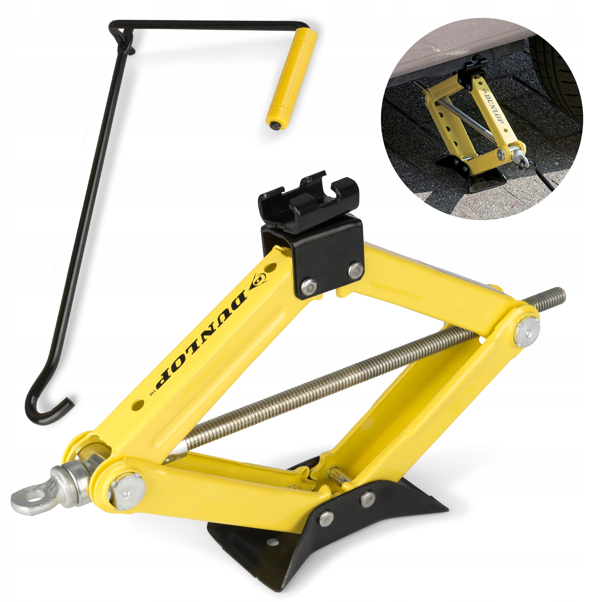 

Lewarek Trapezowy 1500KG 26-38CM Podnośnik Dunlop