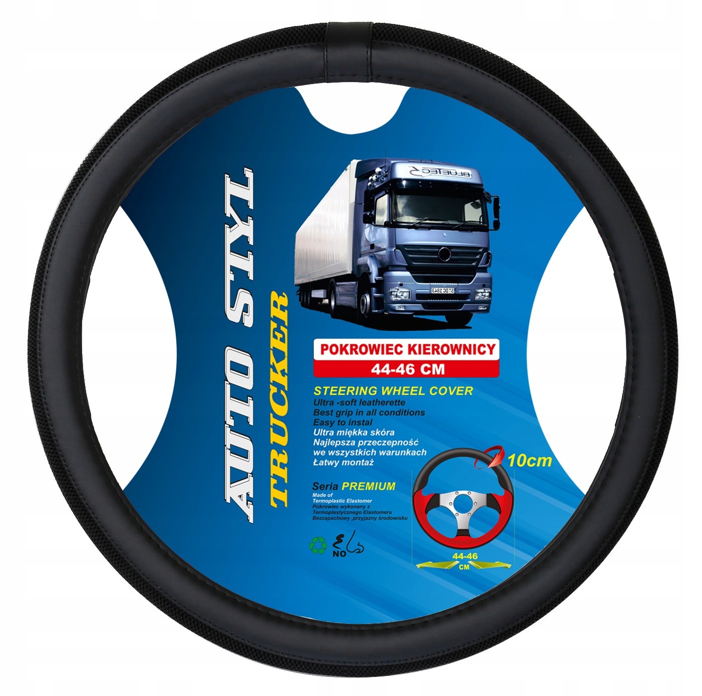 

Pokrowiec Kierownicy Trucker 44-46 Materiał+skóra