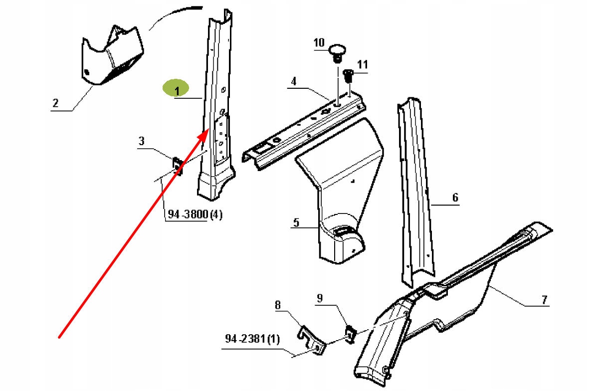 7700054337 - ижняя обшивка стойки кабины