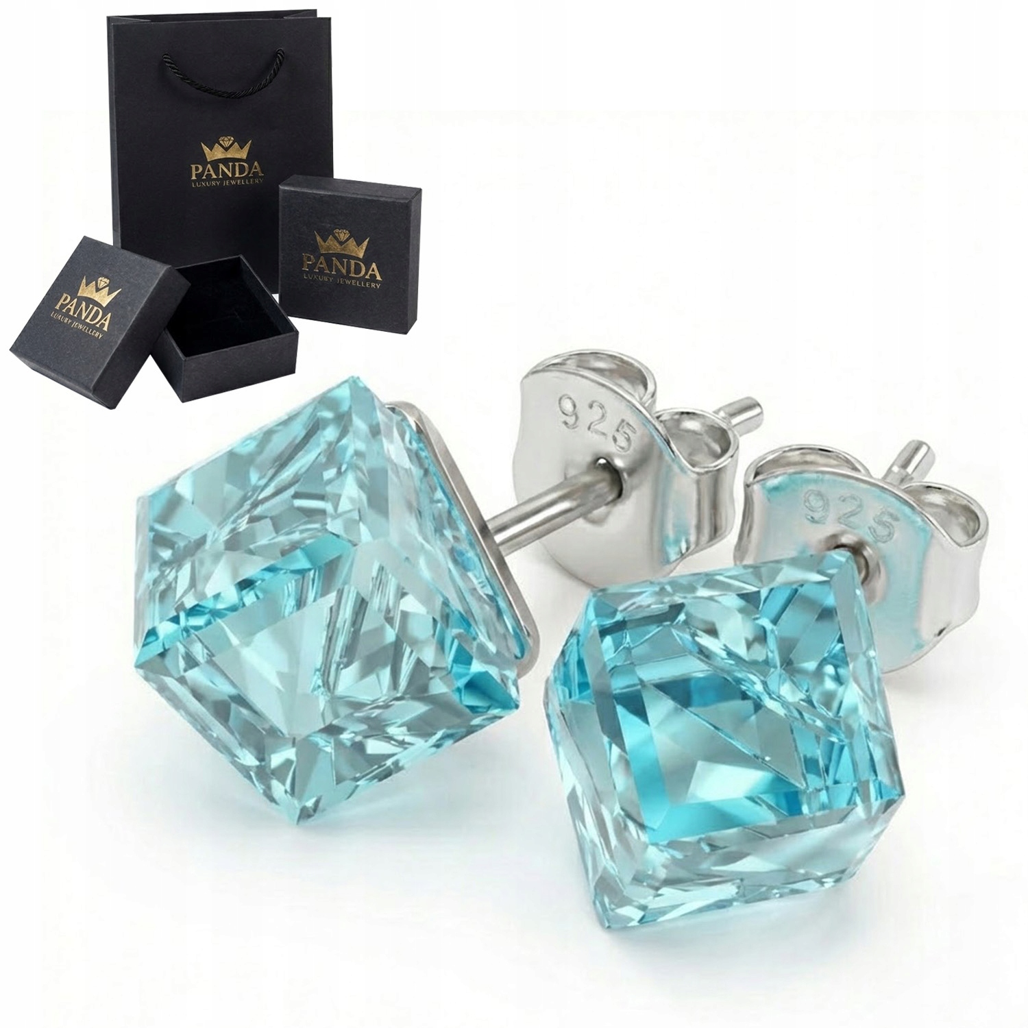 Stříbrné Náušnice Štyfty s křišťálem 925 Dárek pro dívku