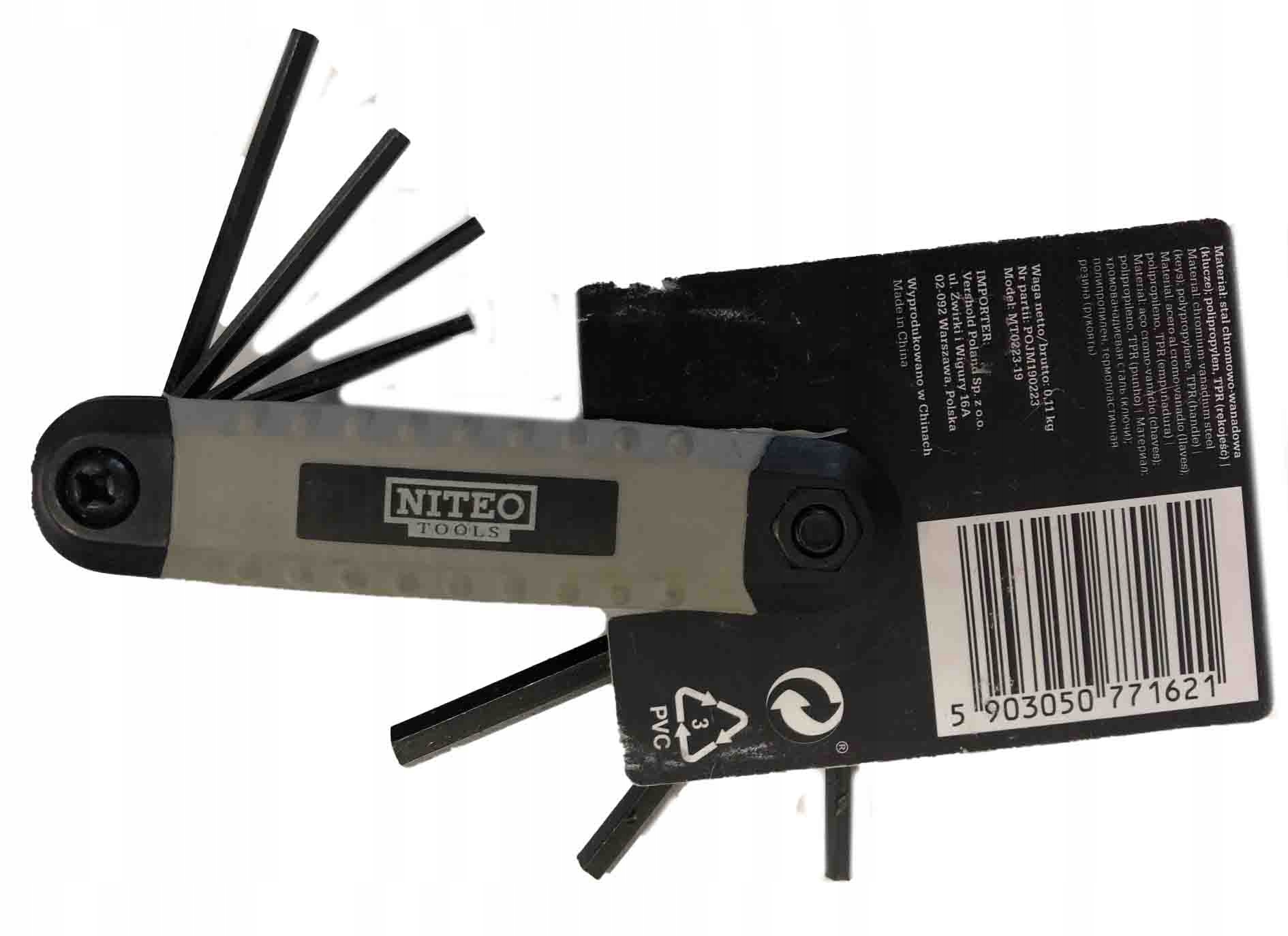 

Zestaw kluczy imbusowych Niteo Tools 7 el.