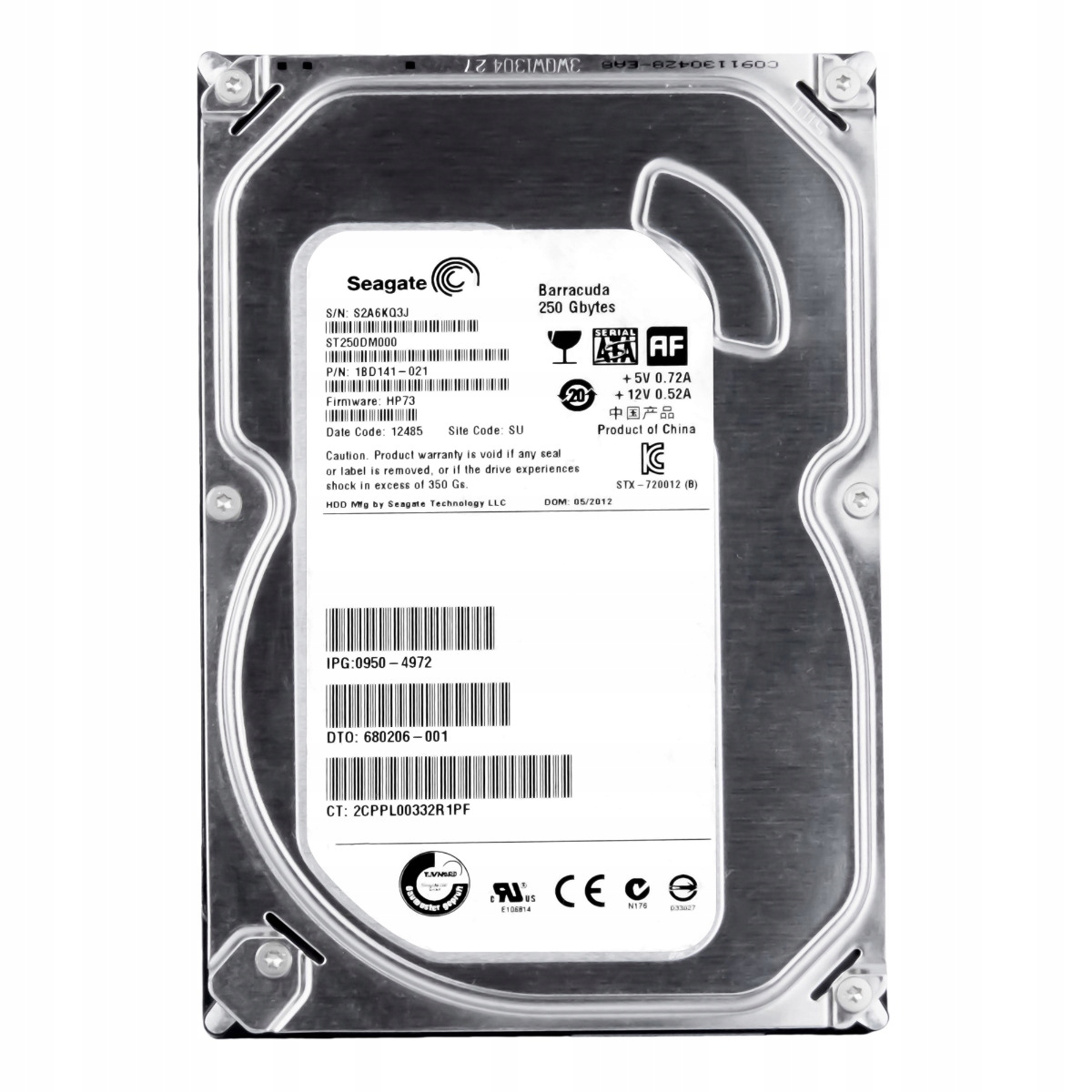 Hp 680206-001 250GB 7.2K 16MB Sata II 3.5'' ST250DM000