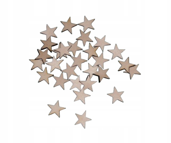 Drewniane gwiazdki gwiazdy gwiazda scrapki ze sklejki 2 x 2 cm 30 szt.decor