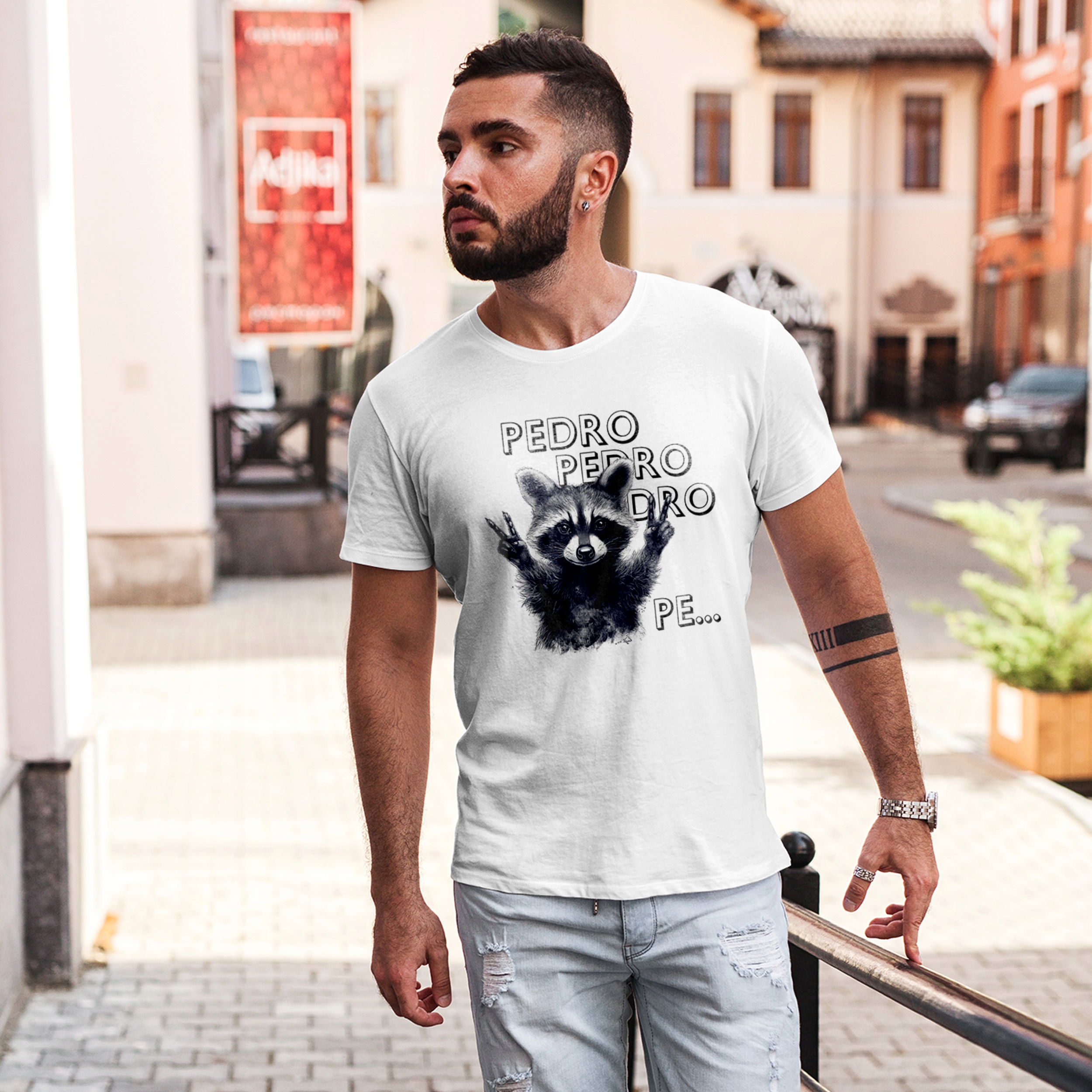 KOSZULKA MĘSKA Z NADRUKIEM PEDRO PEDRO SZOP PRACZ TIKTOK ŚMIESZNY NADRUK Marka Gartees