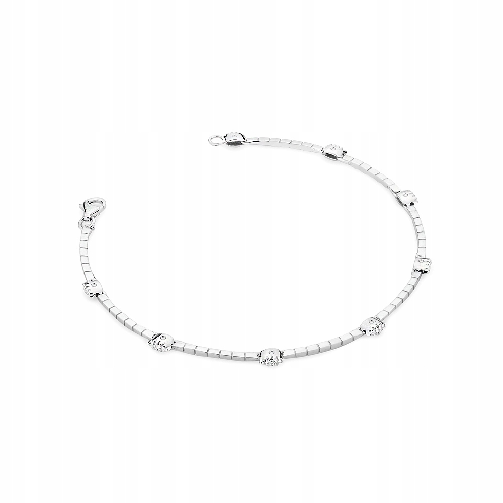 

Elegancka 585 Bransoletka Białe Złoto Brylanty
