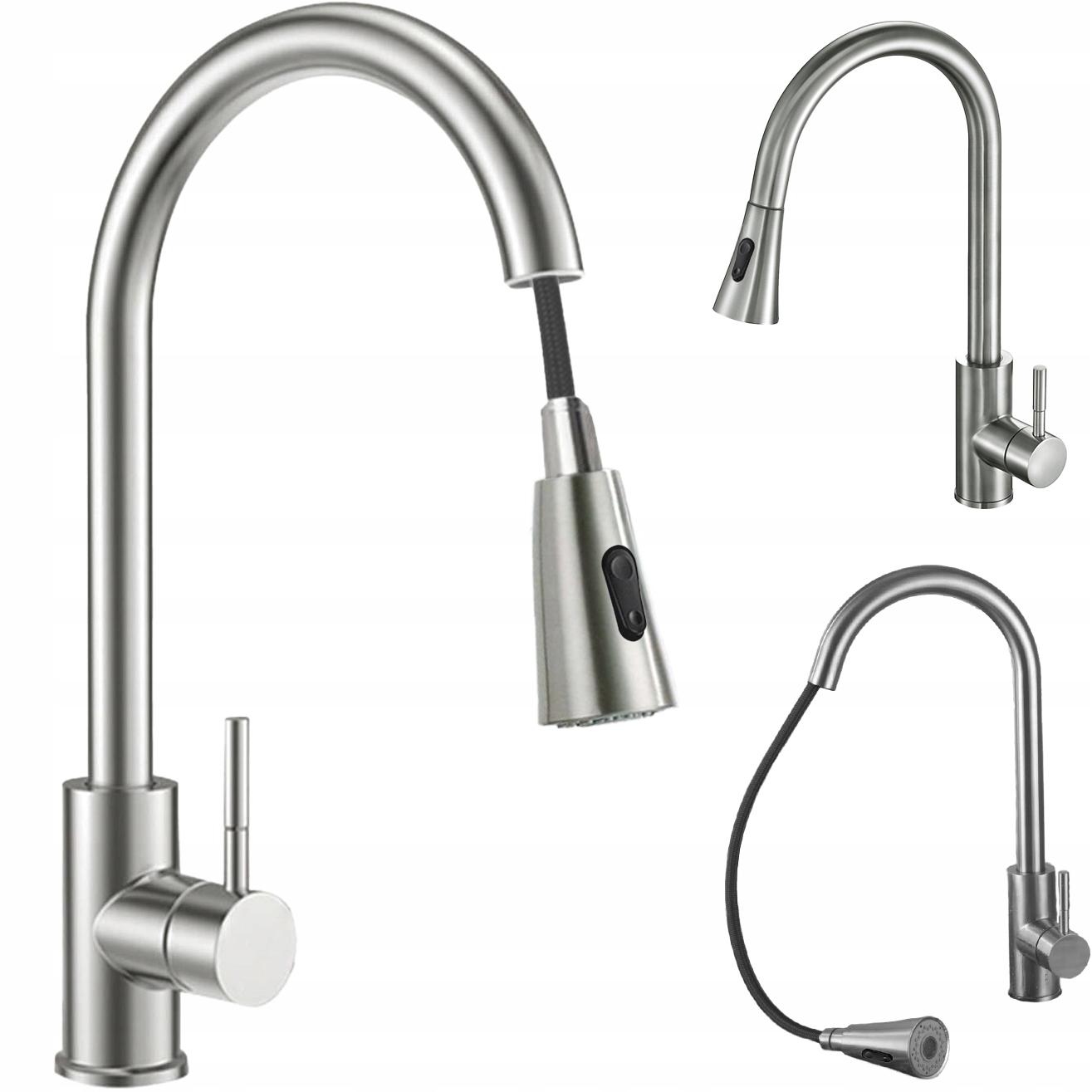 Kuchyňská Baterie Vytahovací Sprcha Inox Flexibilní