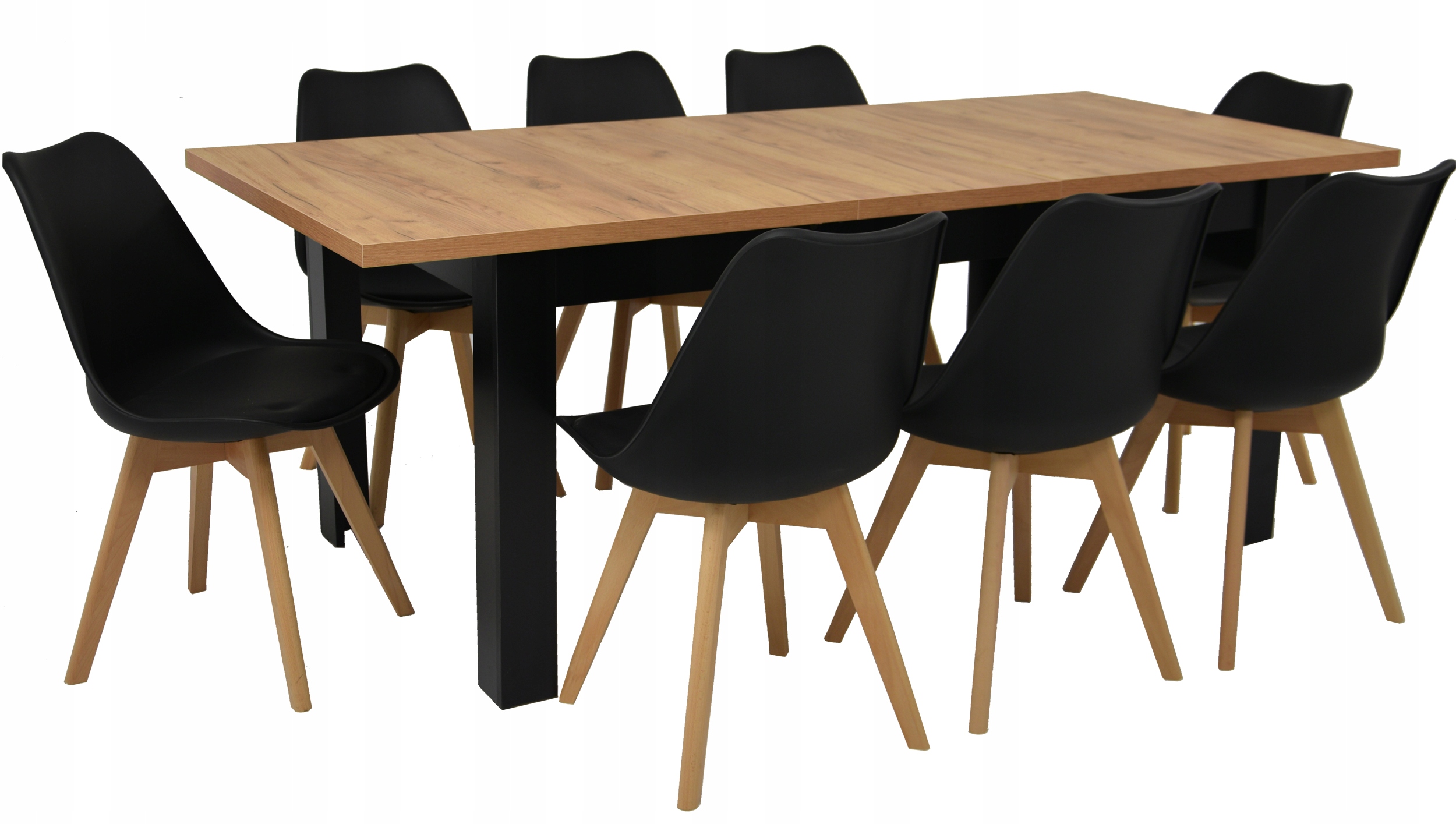 Rozkładany stół do JADALNI SALONU i 8 krzeseł LOFT