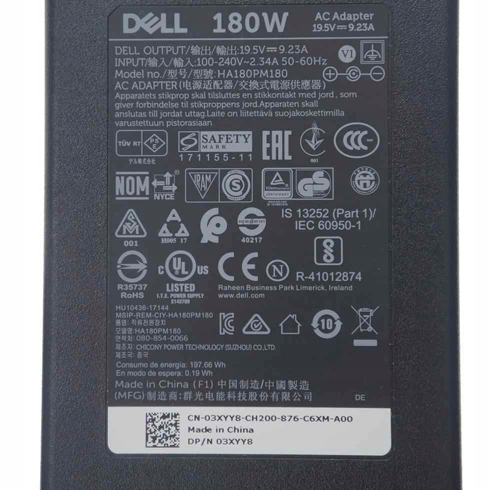 

Dell Ac Adapter, 180W, 19.5V, 3