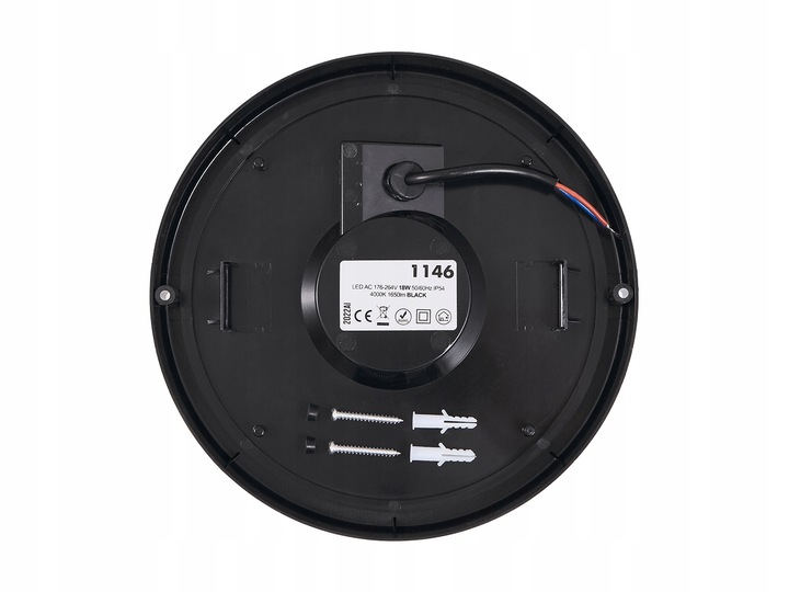 PLAFON ZEWNĘTRZNY LAMPA SUFITOWA LED 12W IP54 230V Kolor czarny