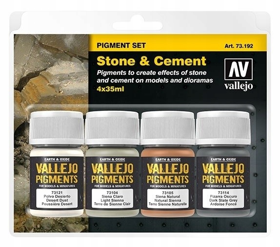 Vallejo 73192 Pigmenty 4 szt. Stone & Cement