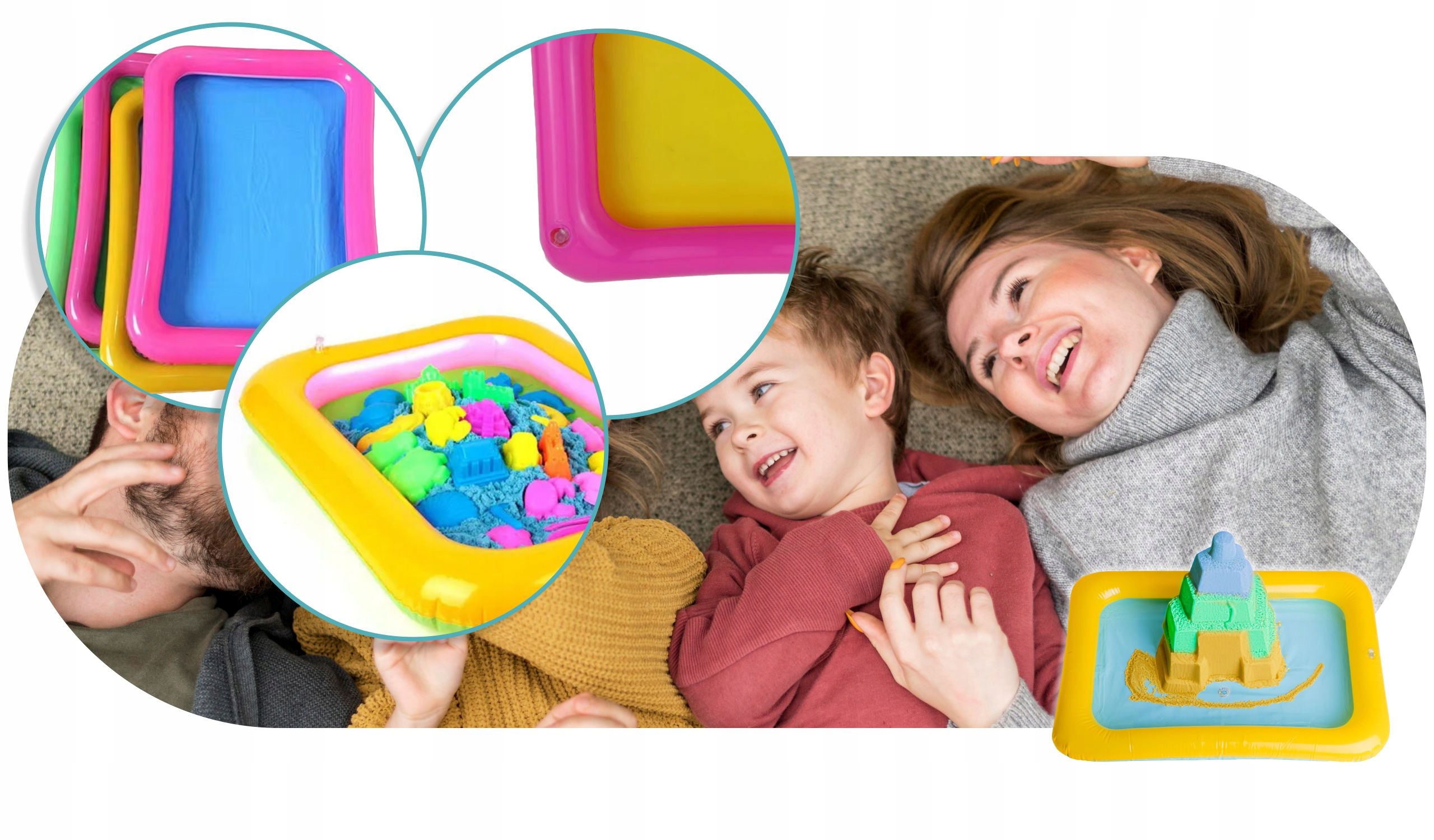 Zabawki Sensoryczne Dmuchana Piaskownica na Piasek Kinetyczny Dynamiczny Szerokość produktu 40 cm