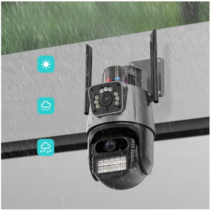 KAMERA ZEWNĘTRZNA OBROTOWA 270 stopni 8MP WIFI 3w1 POSIADA 2 OBIEKTYWY Marka Inna