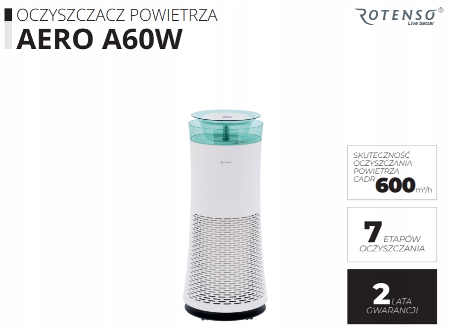 

Oczyszczacz powietrza Rotenso Aero A60W R10