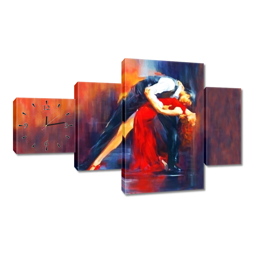 Nástěnné hodiny 130x80 Vášnivý tanec