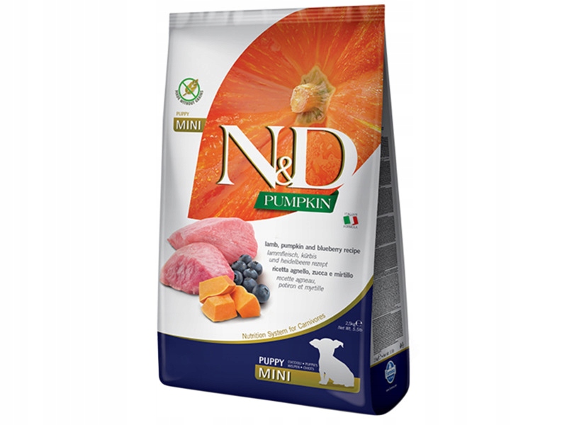 Karma dla psa Farmina N&d junior Jagnięcina z dynią i borówką 2.5 kg