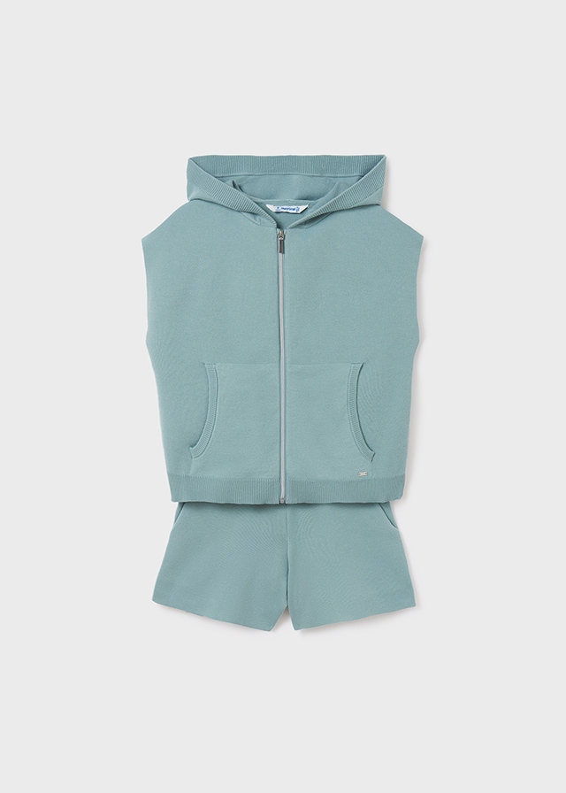 MAYORAL 6838 KOMPLET DRES KAMIZELKA SZORTY r.152