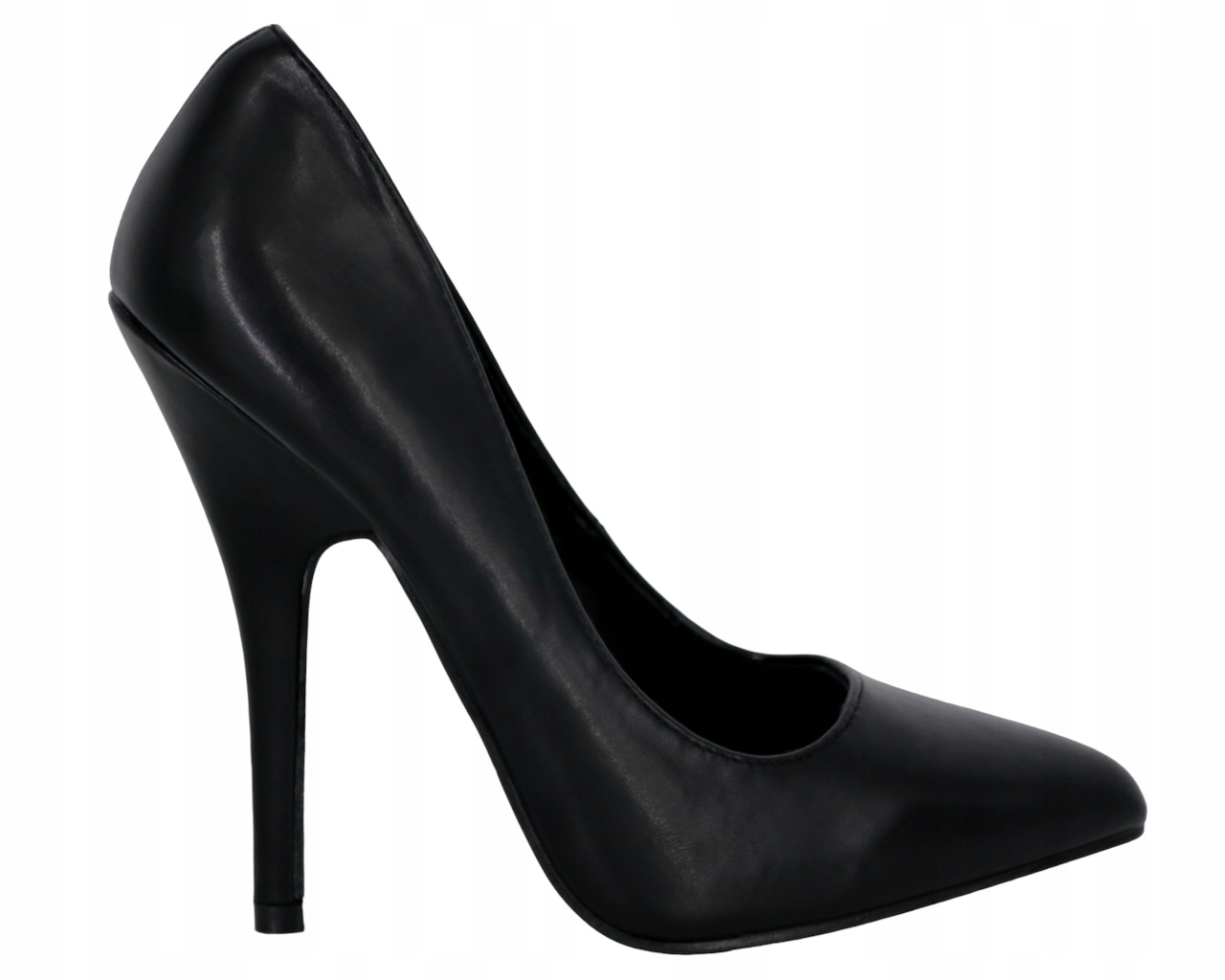 Černé Lodičky Na Podpatku, Boty Na Podpatku, Eko Kožené, Dámské S Špičkou, Velikost 42