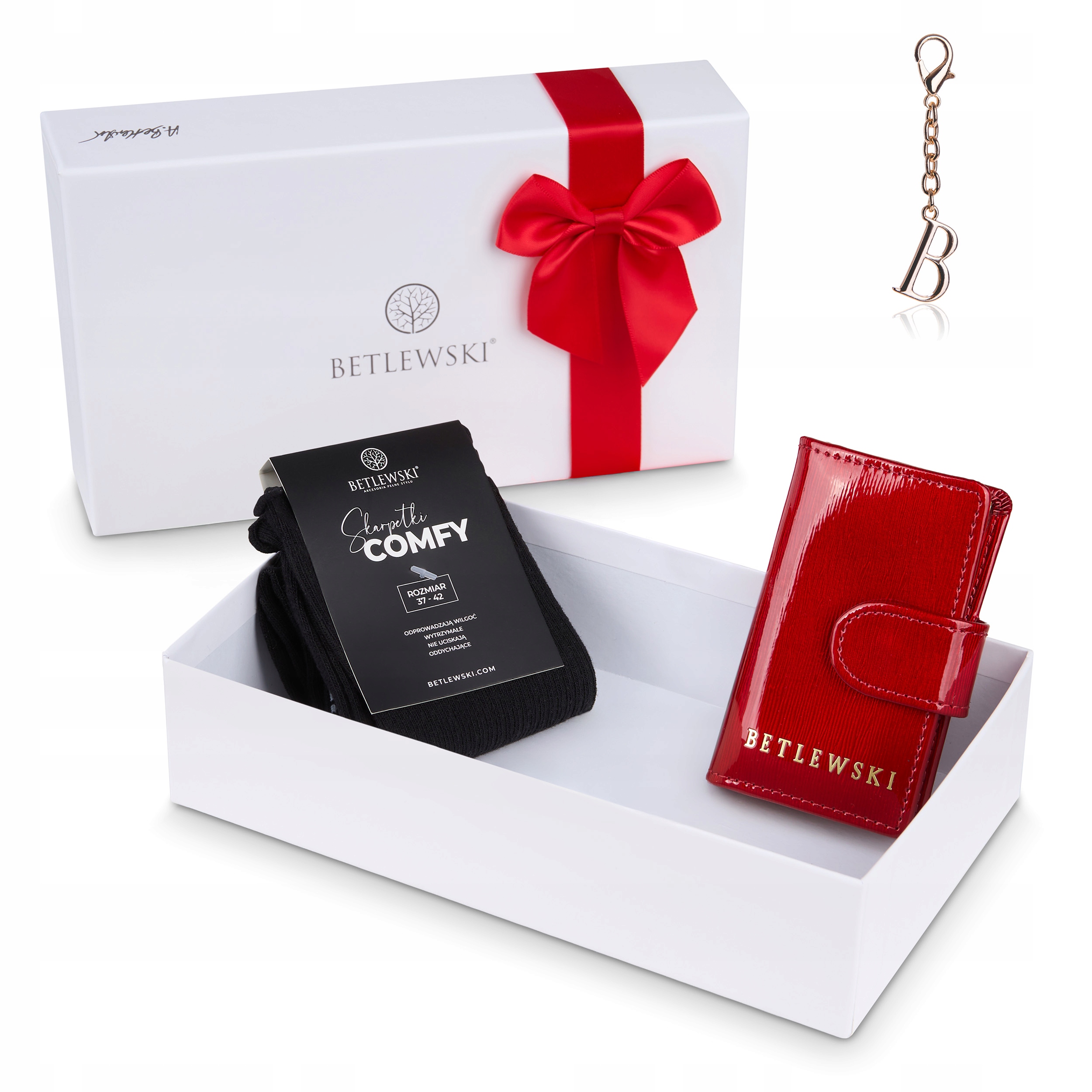 Betlewski dárková sada pro ženy, dámské ponožky a pouzdro na klíče