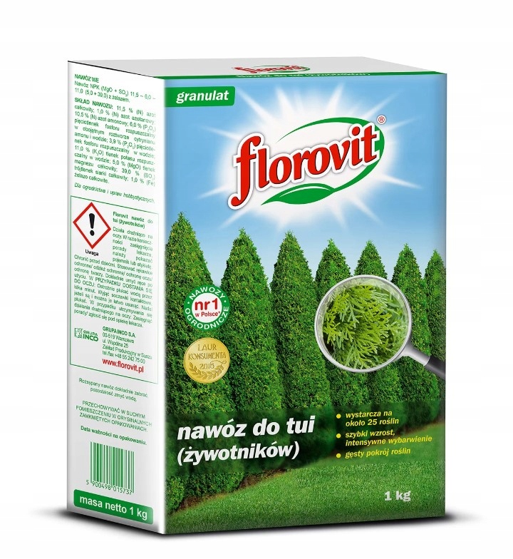 

Nawóz Do Tui Żywotników Granulowany 1kg Florovit