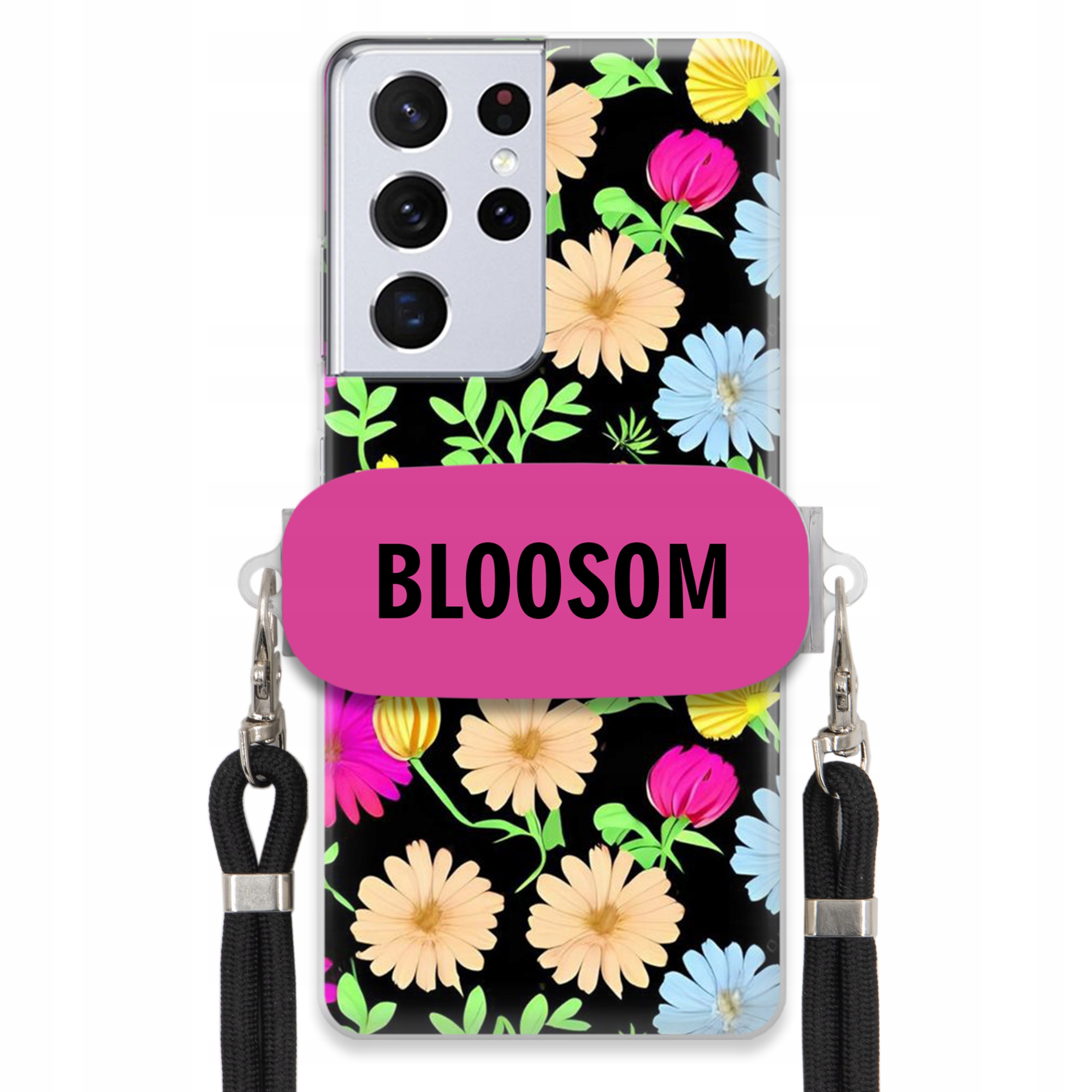 Puzdro Držiak Crossbody Pre Samsung S21 Ultra Puzdro Kvety Bloosom Flower