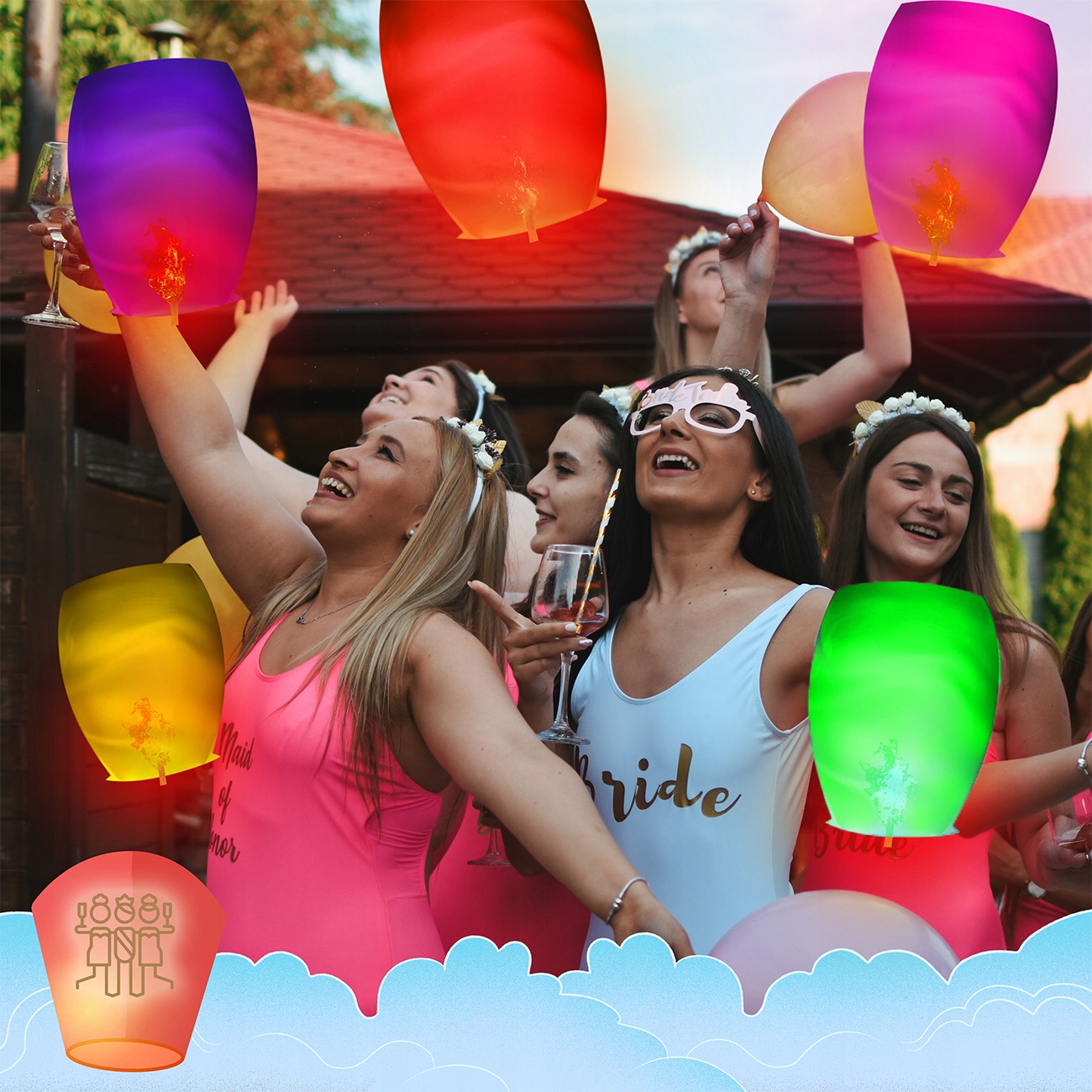 LAMPION SZCZĘŚCIA LATAJĄCY LAMPIONY ŻYCZEŃ ŚLUB PANIEŃSKI KOMUNIA WESELE Marka inna