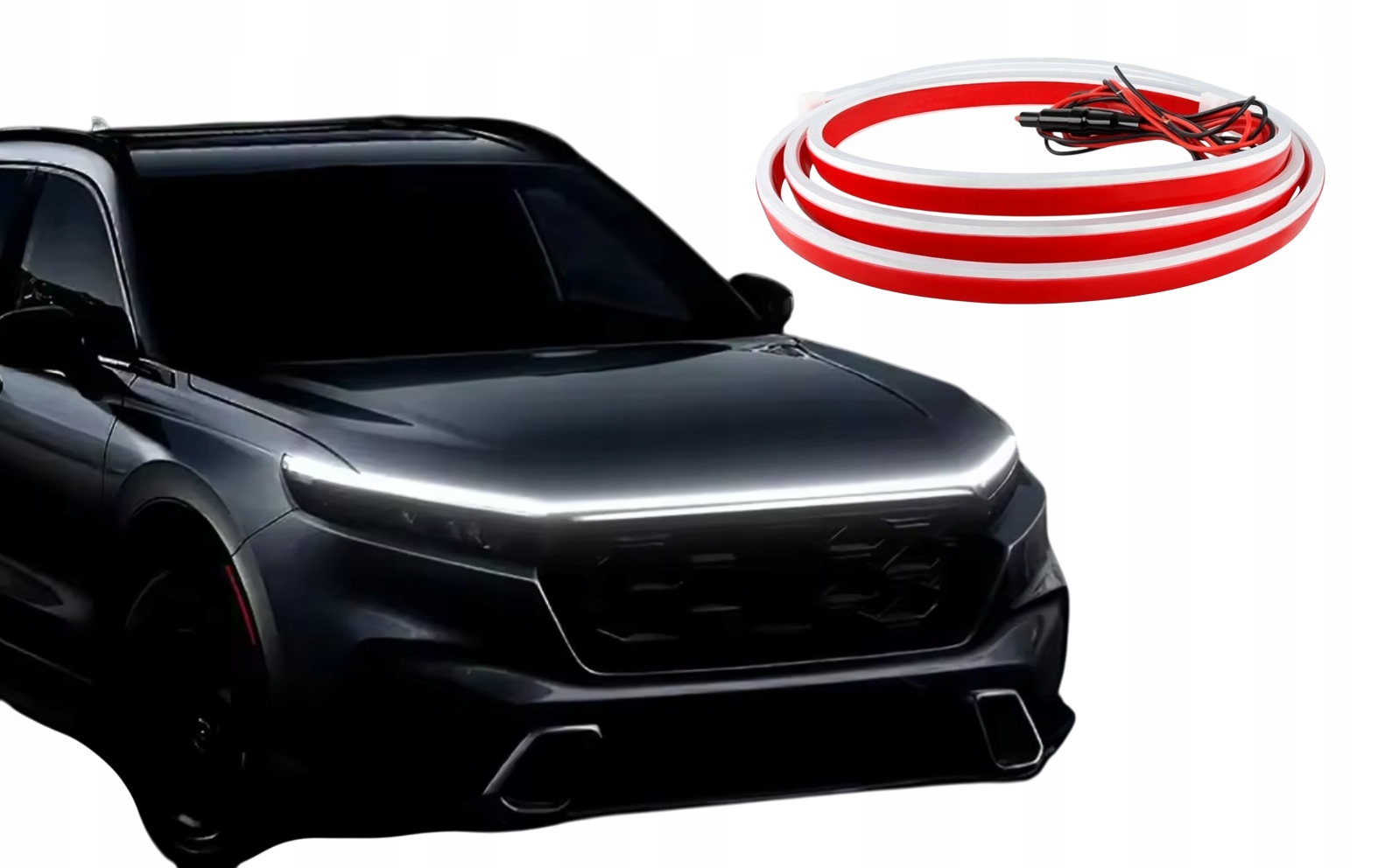 ELASTYCZNE ŚWIATŁA DZIENNE POD MASKĘ DRL LED TAŚMA PASEK MASKA WOW 150cm