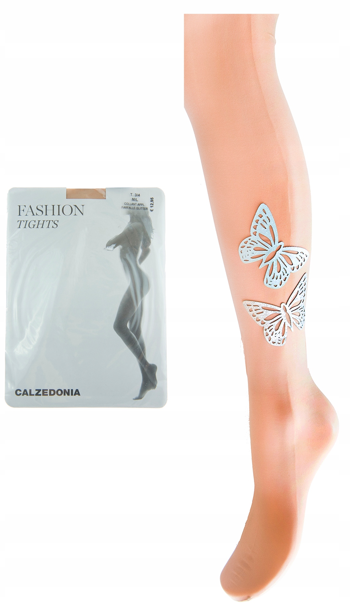 

Calzedonia rajstopy beżowe motylki 3/4 M/L