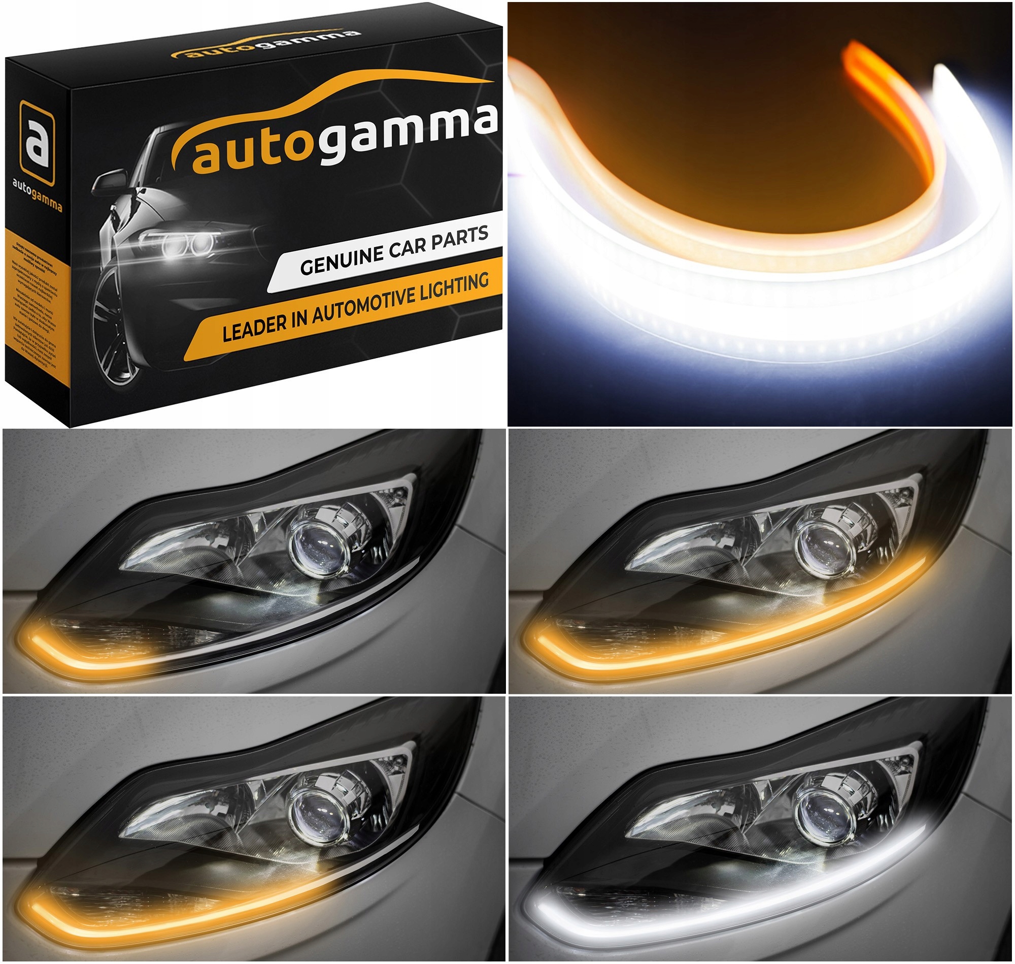 Światła dzienne do jazdy dziennej kierunkowskazy pływające DRL LED 60 cm