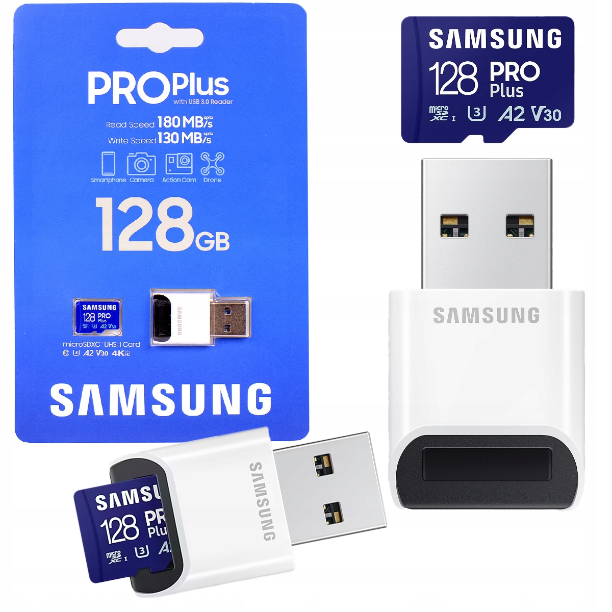 Karta Samsung Pro Plus microSDXC 128GB Uhs-i U3 czytnik kart pamięci Usb