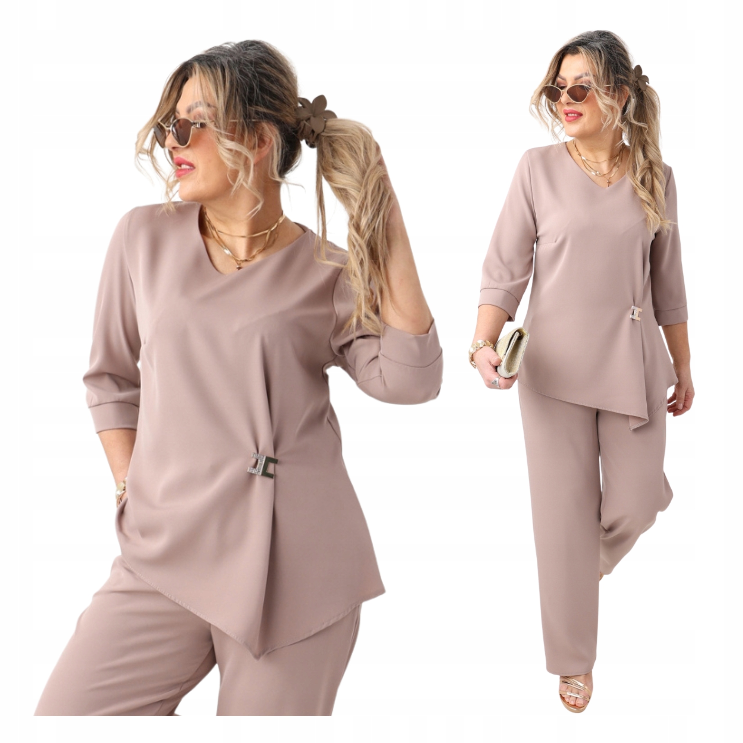 komplet damski z spodniami duże rozmiary Polski Producent luźny