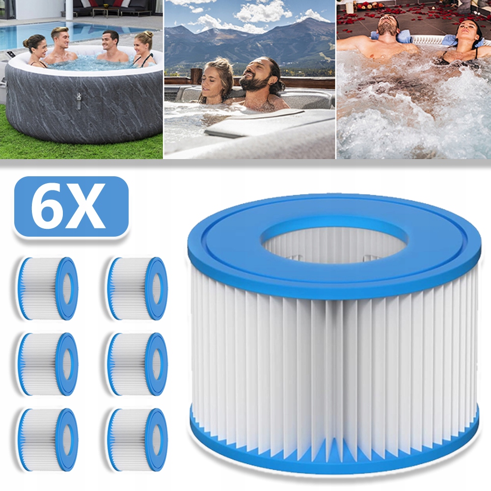 6 X Filtr Do Basenu Jacuzzi Lay-z-spa Wkłady Filtrujące 60311 Typ VI