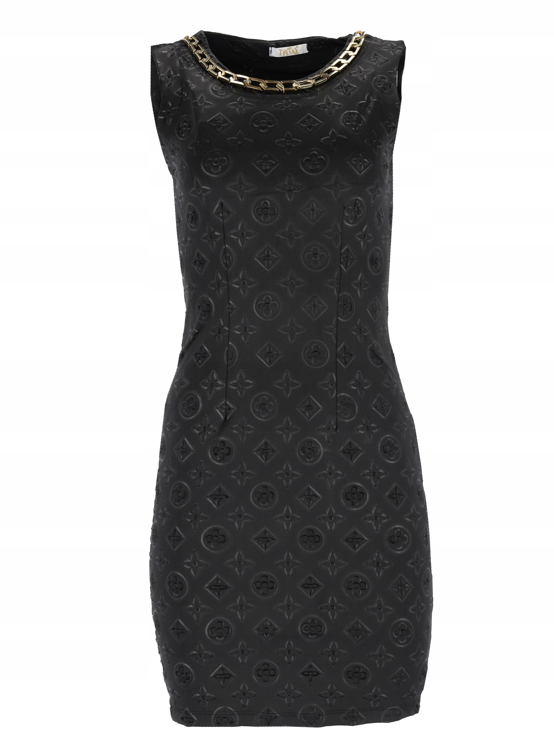 Dámské Šaty , Elegantní dámské, přiléhavé, bez rukávů, vzorované