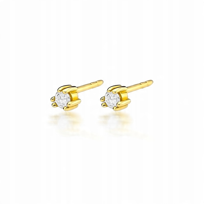 

Złote kolczyki z brylantami 0,16 ct sztyfty wkręty