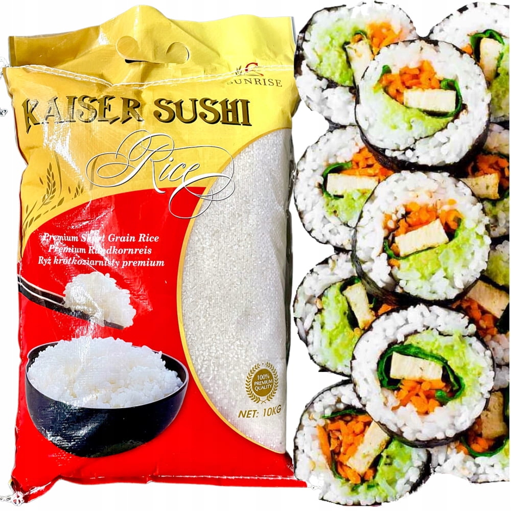 Ryż Do Sushi Premium Kaiser Okrągłe Ziarno Smaczny Duży Worek 10Kg Sunrise