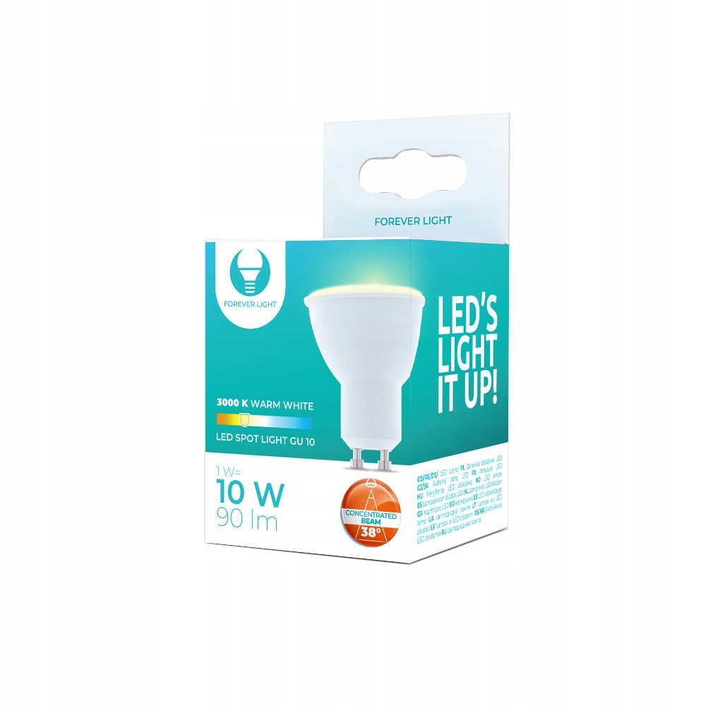 

Żarówka Led GU10 1W 230V 3000K 90lm 38° Podbitka