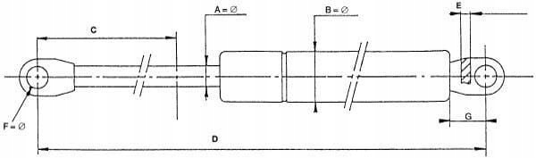 Sprężyna gazowa L650mm 1000N Stabilus CA8712NI Sta Kod producenta CA8712NI