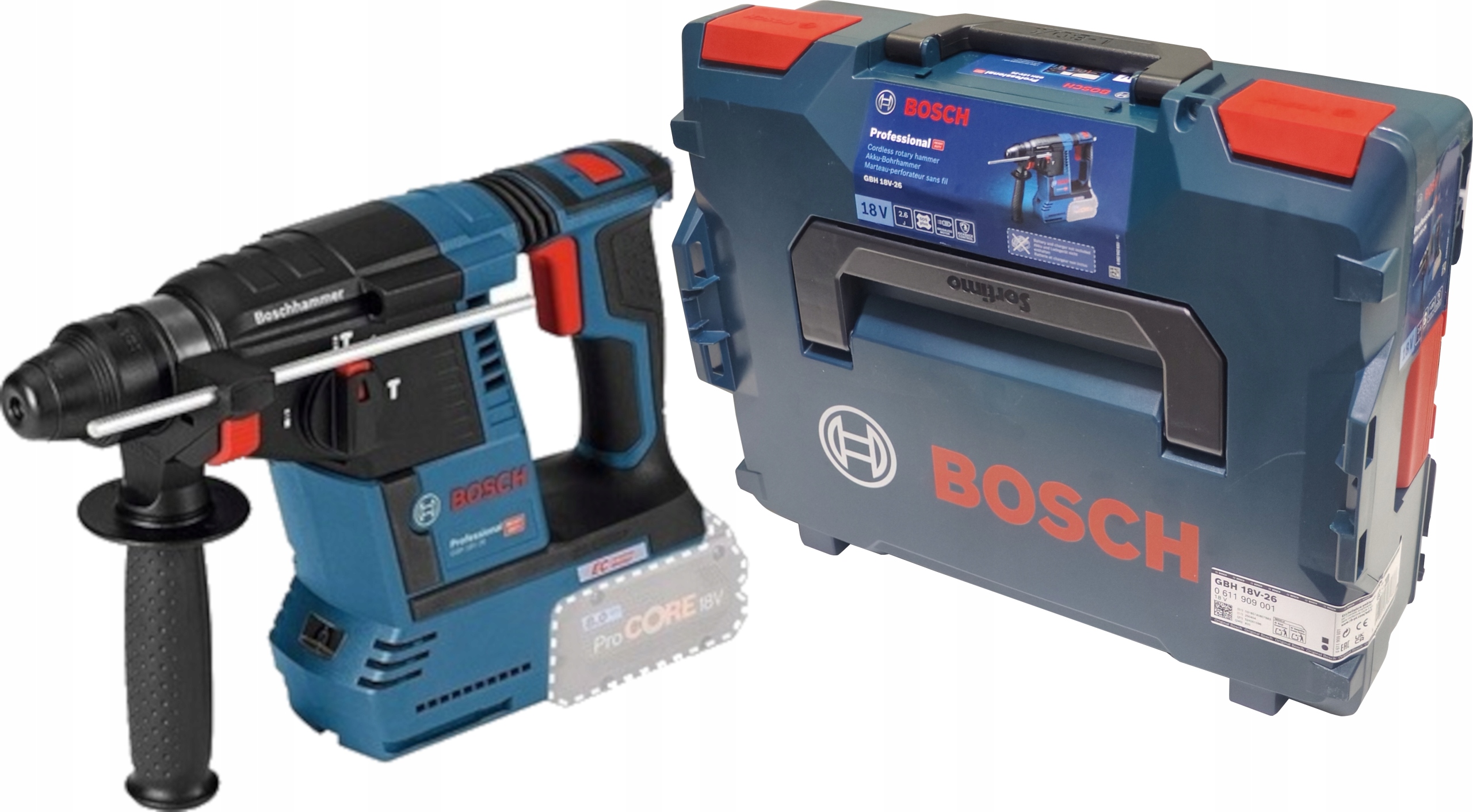 Młotowiertarka Bosch Gbh 18V-26 18V 900W Sds Plus 0611909001 Solo Walizka