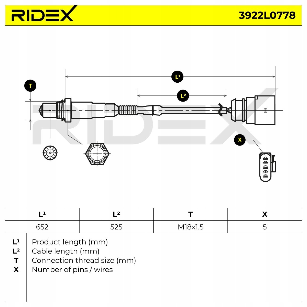 ridex 3922L0778 лямбда-зонд