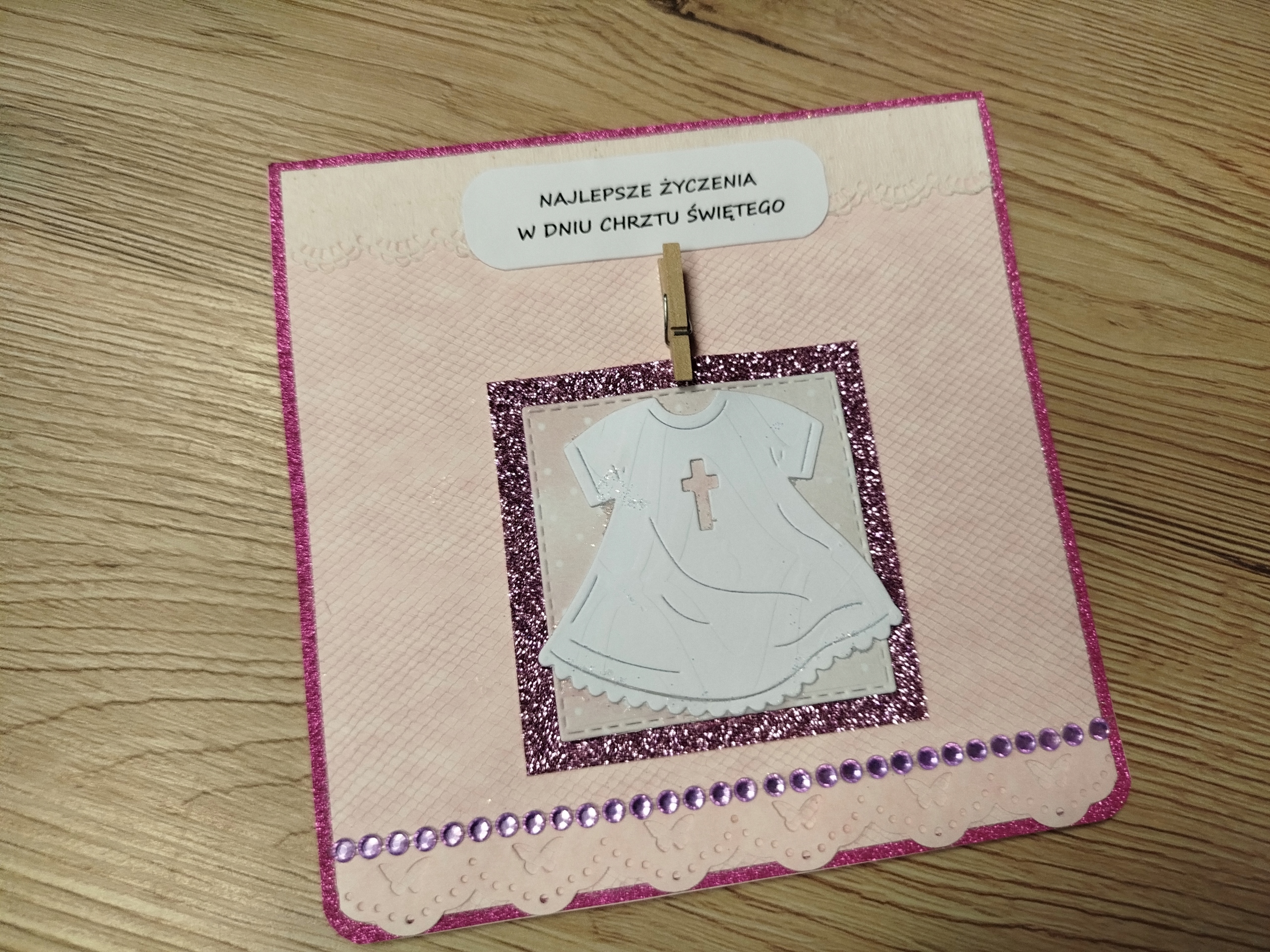 Ručně vyráběné přání Svatý křest pro dívku