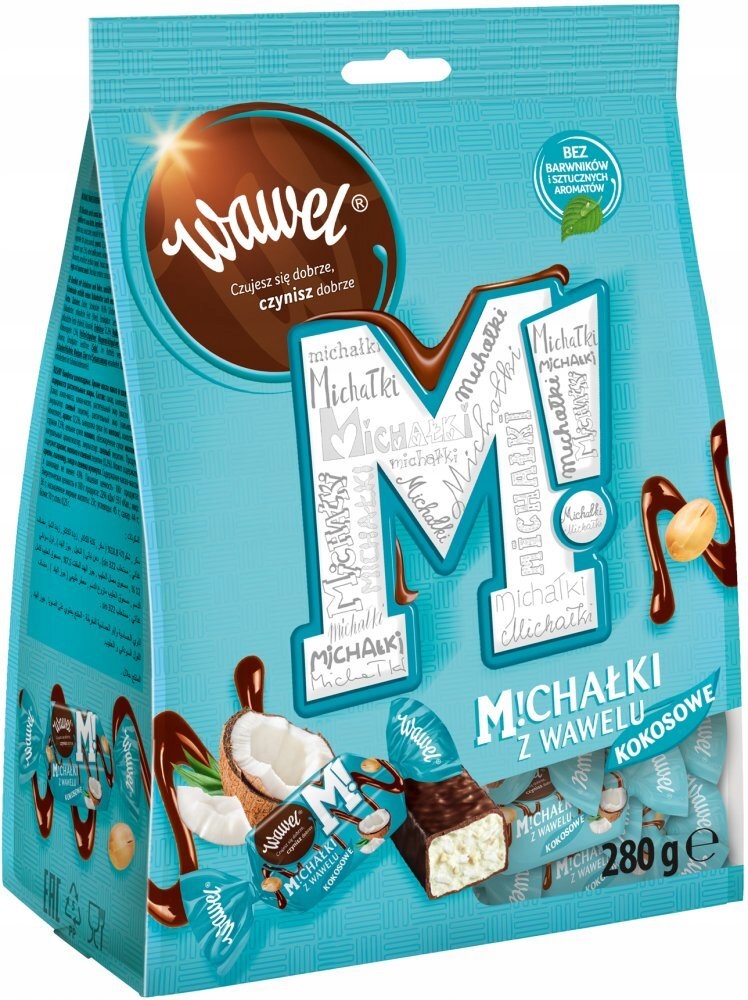 Levně 4x245 g Wawel Michałki z Wawelu kokosové Bonbóny